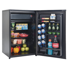 Mini Fridge, Designer, 4.4 Cu. Ft., Internal Freezer, Black