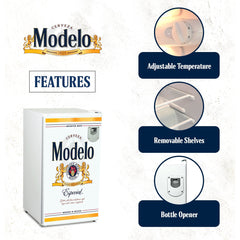 Mini Fridge, Modelo, 3.2 Cu. Ft., Freestanding, Bottle Opener, White