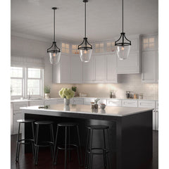 Mini Pendant Light with Transparent Glass Shade and Metal Frame