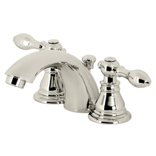Mini-Widespread Bathroom Faucet, American Classic, Two-Handle in Polished Nickel