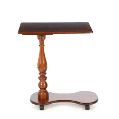Mobile End Table with Casters, Cherry Veneer Finish