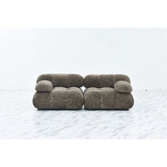 Modular Loveseat, Brown Chenille, Pillow Top Arms, 76 Inches Wide