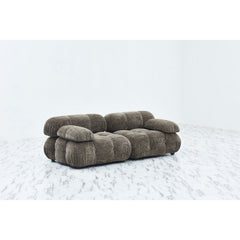 Modular Loveseat, Brown Chenille, Pillow Top Arms, 76 Inches Wide