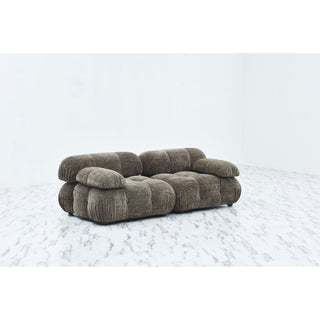 Modular Loveseat, Brown Chenille, Pillow Top Arms, 76 Inches Wide