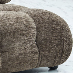 Modular Loveseat, Brown Chenille, Pillow Top Arms, 76 Inches Wide