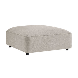 Modular Ottoman, Lattice Bouclé Upholstery, 41.3 in Square, Fog