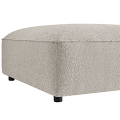 Modular Ottoman, Lattice Bouclé Upholstery, 41.3 in Square, Fog