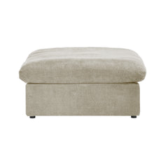 Modular Ottoman with Armrests, Khaki Linen