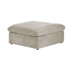 Modular Ottoman with Armrests, Khaki Linen