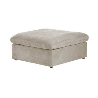 Modular Ottoman with Armrests, Khaki Linen