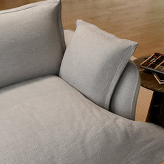 Modular Sectional Sofa, Gray Linen Blend Fabric, Wood Frame