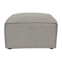 Modular Sectional Sofa Ottoman, Gray Polyester with Black Wood Legs