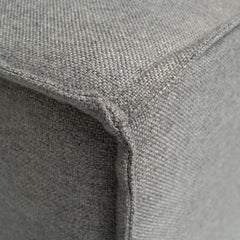 Modular Sectional Sofa Ottoman, Gray Polyester with Black Wood Legs