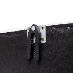 Modular Sectional Sofa Ottoman, Gray Polyester with Black Wood Legs