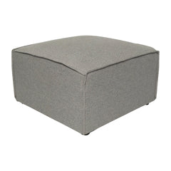Modular Sectional Sofa Ottoman, Gray Polyester with Black Wood Legs