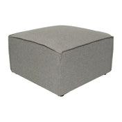Modular Sectional Sofa Ottoman, Gray Polyester with Black Wood Legs