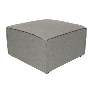 Modular Sectional Sofa Ottoman, Gray Polyester with Black Wood Legs