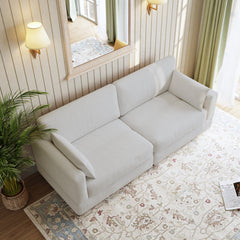 Modular Sectional with 2 Corner Units in Beige Corduroy