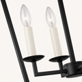 Detail | close view of the candle sockets, bobeches, and cross-arm hardware