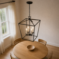 Angle | the same lantern chandelier from above in the dining room