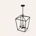 Studio | high angle view of the tapered cage, roof braces, and canopy