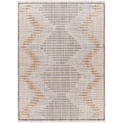 Moroccan Area Rug, 6'7" x 9', Neutral Tones with Fringe