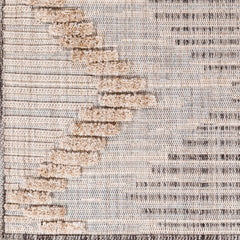 Moroccan Area Rug, 6'7" x 9', Neutral Tones with Fringe