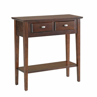 Narrow Entryway Console Table, 30-Inch, Chocolate Oak Finish