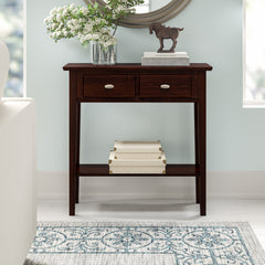 Narrow Entryway Console Table, 30-Inch, Chocolate Oak Finish