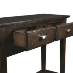 Narrow Entryway Console Table, 30-Inch, Chocolate Oak Finish