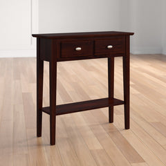 Narrow Entryway Console Table, 30-Inch, Chocolate Oak Finish
