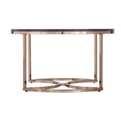 Nesting Tables, Set of 3, Brown Top with Champagne Base