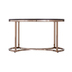 Nesting Tables, Set of 3, Brown Top with Champagne Base