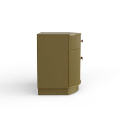 Nightstand, 1 Drawer and 2 Doors, Green with Brass Knobs