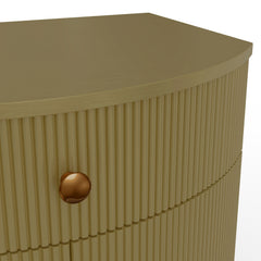 Nightstand, 1 Drawer and 2 Doors, Green with Brass Knobs
