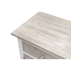 Nightstand, 1 Drawer and 2 Doors, Solid Mindi Wood, Gray and White