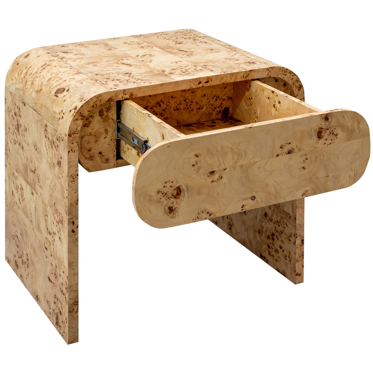 Nightstand, 1-Drawer, Solid and Manufactured Birch Wood, 24 Inch Wide