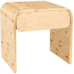 Nightstand, 1-Drawer, Solid and Manufactured Birch Wood, 24 Inch Wide
