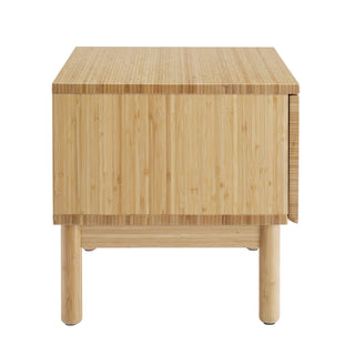 Nightstand, 1 Drawer, Solid Bamboo Frame, Wheat Color