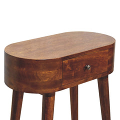 Nightstand, 1 Drawer, Solid Mango Wood, Brown