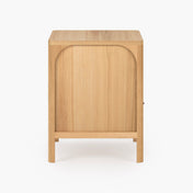 Nightstand, 1 Drawer, Solid Oak and Oak Veneer, Arched Open Storage