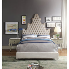 Nightstand, 1 Drawer with Open Bottom Shelf, Pearl White