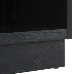Nightstand, 1 Drawer with Shelf, Rubberwood and MDF, Black