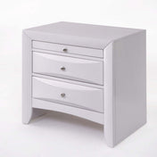 Nightstand, 2-Drawer, Solid and Manufactured Wood, White