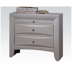 Nightstand, 2-Drawer, Solid and Manufactured Wood, White