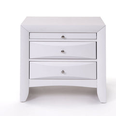 Nightstand, 2-Drawer, Solid and Manufactured Wood, White