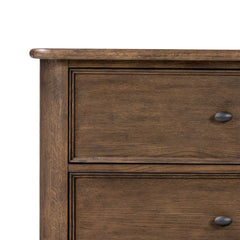 Nightstand, 2 Drawers, Aged Oak Solid Wood and Veneer