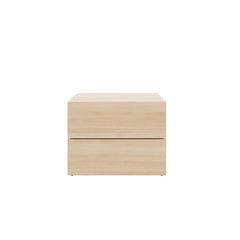 Nightstand, 2 Drawers, Engineered Wood Frame, Rectangular, Beige