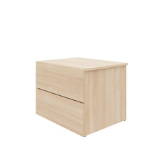 Nightstand, 2 Drawers, Engineered Wood Frame, Rectangular, Beige