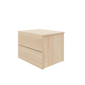 Nightstand, 2 Drawers, Engineered Wood Frame, Rectangular, Beige